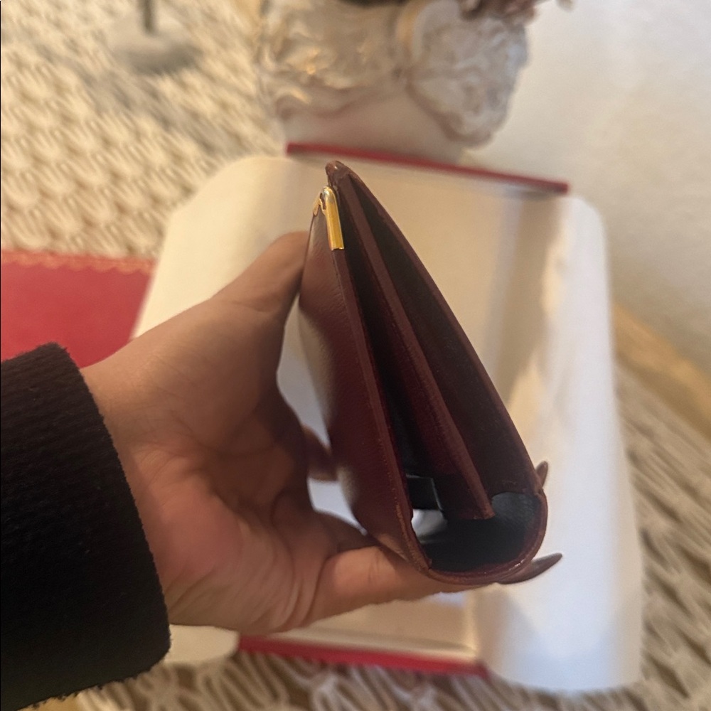 Authentic Cartier Must de Cartier Bordeaux Leather Bifold Long Wallet - Picture 9 of 15